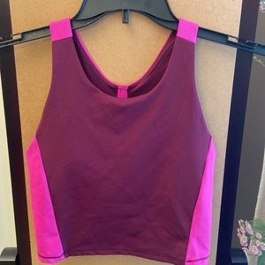 Avia Maroon and Pink performance crop top S